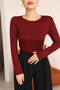 Women's Long Sleeve Crew Neck Stretch Fabric Combed Cotton Bodysuit - 5