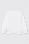 Girl's Crew Neck Tulle Detailed White Sweatshirt - 6