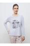 Crew Neck Printed Women's Pajama Set (W5) - 2
