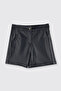 Girl's Leather Navy Blue Shorts - 3