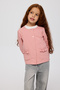 Girl's Pocket Detailed Buttoned Knitted Pink Cardigan - 3