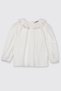 Baby Girl Blouse with Embroidery Detail on the Collar in Ecru - 3