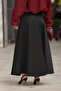 Women's Scuba Fabric Flared Skirt with Elastic Waist - 8