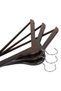 6 Wooden Look Plastic Clothes and Clothes Hangers Black - 2
