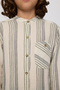 Boy's Striped Patterned Ecru Shirt - 6