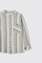 Boy's Striped Patterned Ecru Shirt - 5