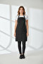 Black Unisex Gabardine Kitchen Apron – Chef Barista Apron with 2 Pockets and Adjustable Straps - 2