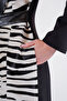 Zebra Leather Paneled Cashmere Coat with Black Fox Fur Accessories - 5