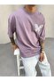 Butterfly Printed Purple Oversized T-Shirt
