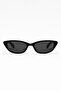 Ravenna Thin Metal Cat Eye Sunglasses – Black, Uv400 - 4