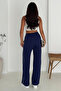 Women's Elastic Waist Lace-Up Wide Leg Pants – Comfortable & Minimal Style - 5