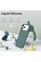 Case for iPhone 17 Pro Max, Velvety SIlicone with Microfiber Interior, Green - 2