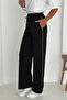 Women's Elastic Waist Lace-Up Wide Leg Pants – Comfortable & Minimal Style - 4