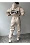 Unisex Men's Women's Sport Printed Oversize 3 Thread Hooded Tracksuit Set - 2