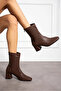 Women's Stretch Ankle Mid-Size Blunt Cut – Heeled Winter Casual Boots - Heel 6.5 cm - 2