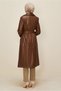 Belted Faux Leather Trench Coat 10975 - 4