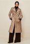 Belted Faux Leather Trench Coat 10975 - 2