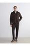 Standard Pattern Fur Collar Suede Men's Coat (W5) - 2