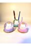 Lucky Fortune Cat (Maneki-Neko) Water Pen Holder – Mini Snow Globe Effect Desk Decor (8 cm)