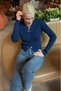 Indigo Snap Closure Knitwear Women's Cardigan Mg2579 - 3