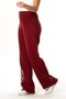 Elastic Waist Sprout Autumn and Winter Embroidered Double Muslin Pants Burgundy Brd - 5