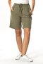 Pearl Tie-Up Long Summer Muslin Shorts Khaki Hk