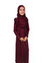 Practical One-Piece Children's Prayer Dress with Headscarf 8-12 Years Old - Burgundy - 5