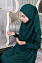 Practical Headscarf One-Piece Children's Prayer Dress 8-12 Years Old - Emerald Green - 3