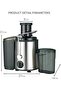 Juicer 850W Stainless Steel Juice Extractor 75mm Wide Feed Tube 2-Speed JEM51.000GS - 2