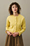 Thin Ruffled Mohair Cardigan Yellow - 7