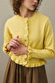 Thin Ruffled Mohair Cardigan Yellow - 8