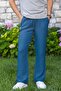 Elastic Waist Multi Double Pocket Muslin Women'S/Men's Unisex Summer Trousers Indigo Indg