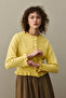 Thin Ruffled Mohair Cardigan Yellow - 5