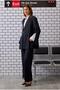Slit Detailed Jacket Navy Blue - 4