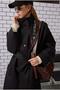 Funnel Neck Long Trench Coat Black - 6
