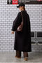 Funnel Neck Long Trench Coat Black - 3