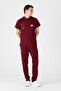 Lycra Burgundy Zipper Detailed Scrubs Uniform - 2
