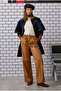 Relaxed Fit Leather Trousers Camel - 2