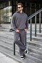 Smoked Kangaroo Pocket Hooded Men's Tracksuit Set E7336 - 4
