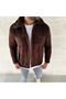 Men's Plush Fleece Cardigan Shirt – Collared, Buttoned, Chest Pocket, Soft Textured Winter - 2