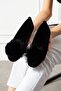 Siona Black Pompom Velvet Textured Elegant Engagement Dowry Bag Guest House Bag