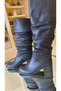 Genuine Leather Foldable Model Women's Boots - 6