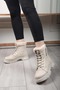 Women's Daily Fur-Lined Lace-Up Boots - 3