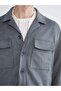 Lcw Vision Anthracite Shirt Collar Suede Men's Jacket - 4