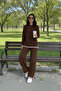 Slit Detailed Knitwear 2-Piece Set Brown - 2