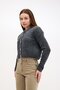 Front Gold Button Detailed Towel Fabric Dark Gray Smoked Knitwear - 6