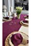 Pearl Velvet Textured Stain-Resistant Cherry Rot Runner 1 Piece (Without Napkins) - 2