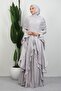 Ebru Yoryo Evening Dress Light Gray - 3