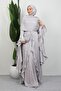 Ebru Yoryo Evening Dress Light Gray - 2