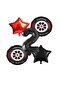Racing Tire Star and Black Number Foil Balloon Set Age 2